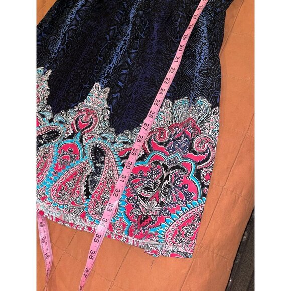 Ariat Womens M Blue & Purple Snake Print Dress With Paisley Hem - Picture 7 of 9